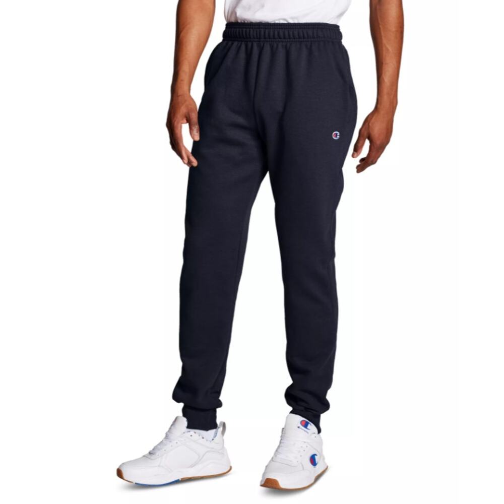 Champion Mens Medium Blue Powerblend Retro Fleece Jogger Pants Athleisure G20-26